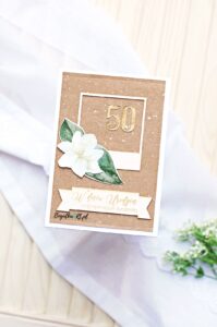 Kartka na 50 urodziny eco z papieru craft,